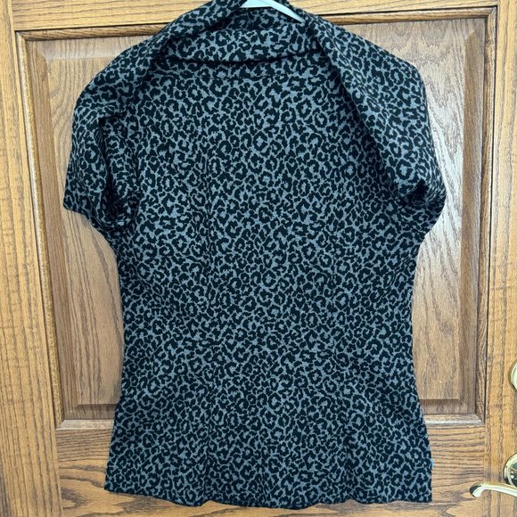 Marc Bouwer Leopard Print Moto Asymmetrical Top - Small - Picture 3 of 7